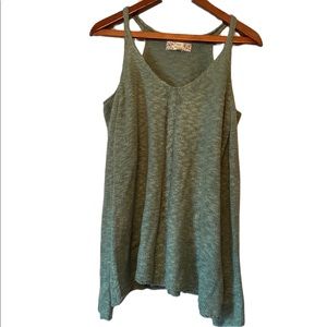 Pink Republic Mint Long Sleeved Cold Shoulder Green Sweater